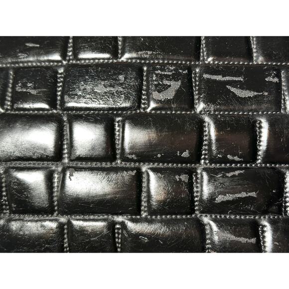 CHANEL Frozen Black Vinyl Quilted Large Chain Strap Shopping Tote Bag - Picture 11 of 11